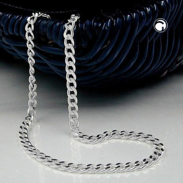 Kette 3mm Flachpanzerkette diamantiert Silber 925 19cm