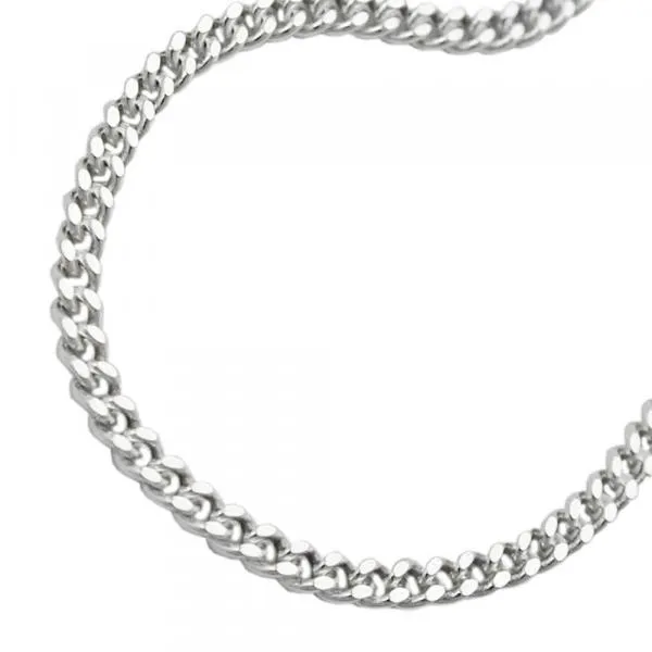 Kette 3mm Flachpanzerkette diamantiert Silber 925 19cm