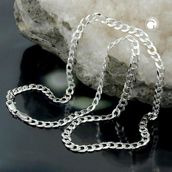Kette 46mm flache Panzerkette mit Muster Silber 925 50cm Kette 46mm flache Panzerkette mit Muster Silber 925 50cm