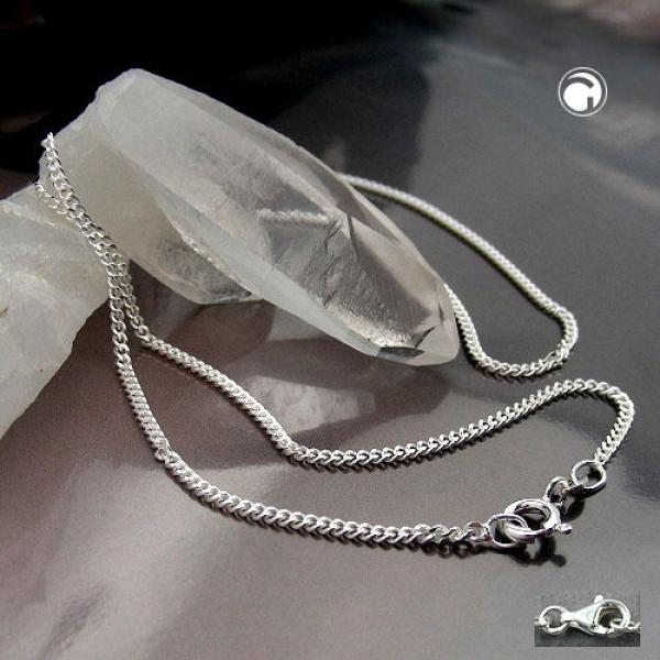 Kette 17mm Flachpanzerkette 2x diamantiert Silber 925 60cm
