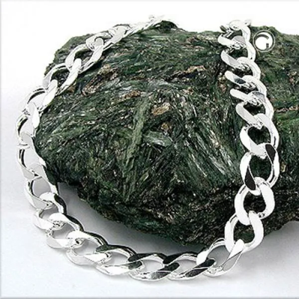Kette 11x3mm Weitpanzer Silber 925 50cm