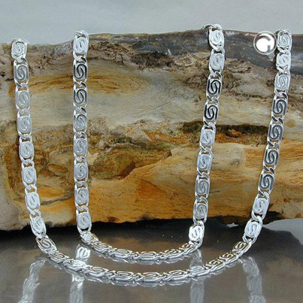Kette 32mm S-Panzerkette flach diamantiert Silber 925 60cm