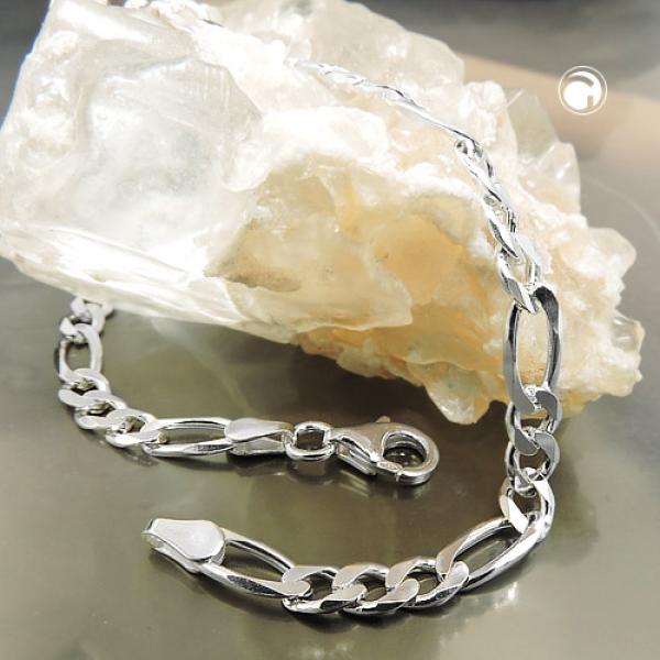 Armband 48mm Figarokette flach Silber 925 21cm Armband 48mm Figarokette flach Silber 925 21cm