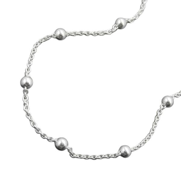 Fußkette 13mm Ankerkette längenvariabel mit 13 Kugeln Silber 925 25cm Fußkette 13mm Ankerkette längenvariabel mit 13 Kugeln Silber 925 25cm