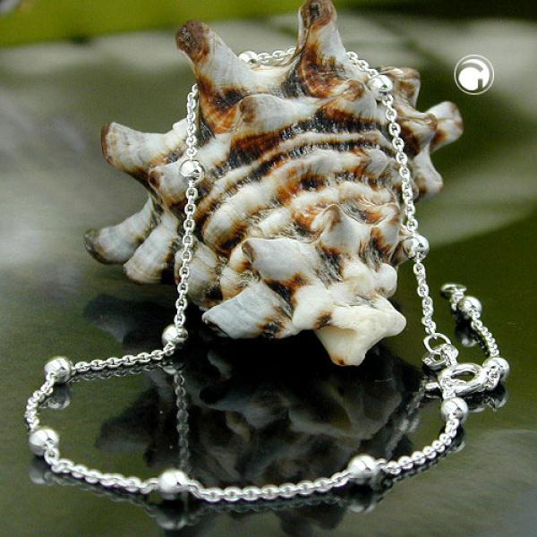 Fußkette 13mm Ankerkette längenvariabel mit 13 Kugeln Silber 925 25cm Fußkette 13mm Ankerkette längenvariabel mit 13 Kugeln Silber 925 25cm