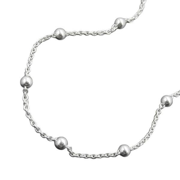 Fußkette 13mm Ankerkette längenvariabel mit 13 Kugeln Silber 925 25cm Fußkette 13mm Ankerkette längenvariabel mit 13 Kugeln Silber 925 25cm