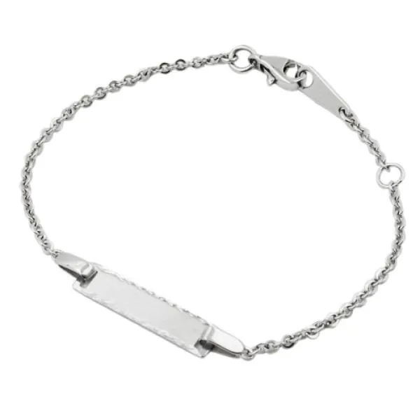 Schildband 21mm Anker mit Platte matt diamantiert rhodiniert Silber 925 Schildband 21mm Anker mit Platte matt diamantiert rhodiniert Silber 925