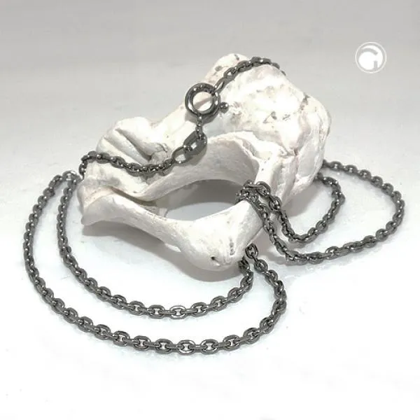 Kette 2mm Ankerkette rhodiniert Silber 925 40cm Kette 2mm Ankerkette rhodiniert Silber 925 40cm