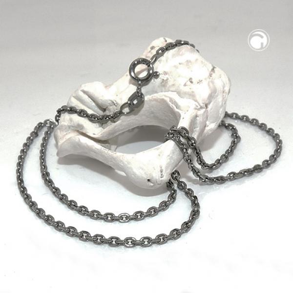 Kette 2mm Ankerkette 8x diamantiert rhodiniert Silber 925 60cm Kette 2mm Ankerkette 8x diamantiert rhodiniert Silber 925 60cm