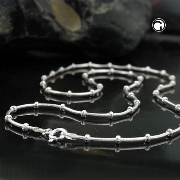 Kette 1mm runde Schlangenkette mit Kugeln symmetrisch Silber 925 38cm Kette 1mm runde Schlangenkette mit Kugeln symmetrisch Silber 925 38cm