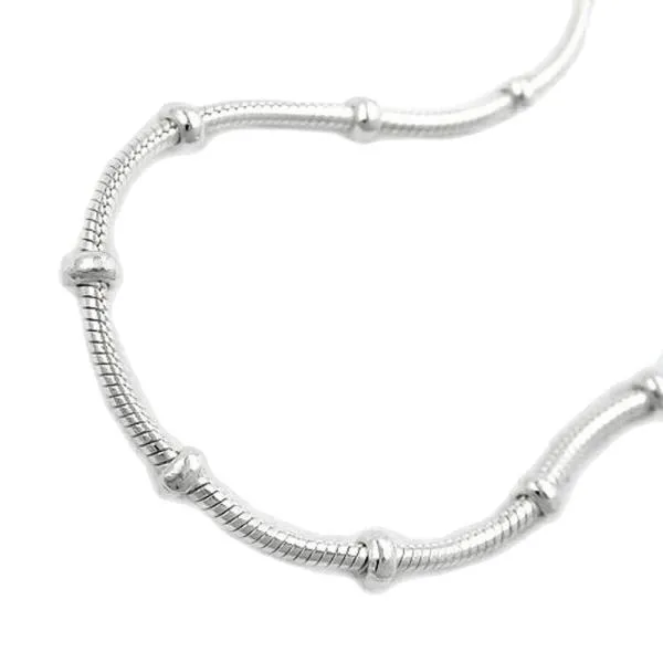 Kette 1mm runde Schlangenkette mit Kugeln symmetrisch Silber 925 38cm Kette 1mm runde Schlangenkette mit Kugeln symmetrisch Silber 925 38cm