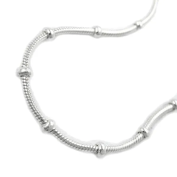 Kette 1mm runde Schlangenkette mit Kugeln symmetrisch Silber 925 42cm Kette 1mm runde Schlangenkette mit Kugeln symmetrisch Silber 925 42cm