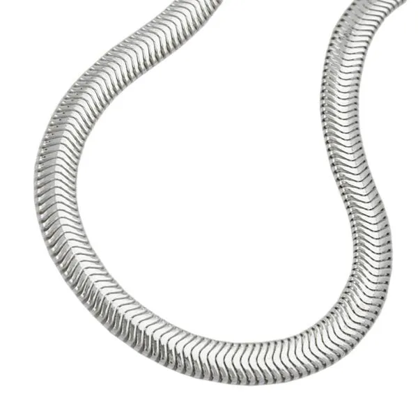 Kette 4mm flache Schlangenkette glänzend Silber 925 42cm Kette 4mm flache Schlangenkette glänzend Silber 925 42cm