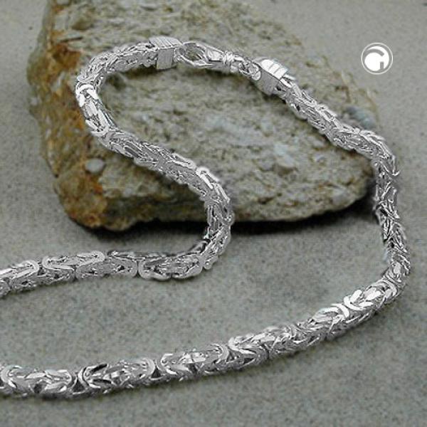 Kette 6mm Königskette vierkant glänzend Silber 925 80cm