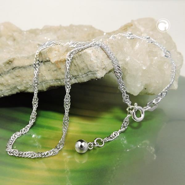 Fußkette 2mm Singapur diamantiert Silber 925 27cm Fußkette 2mm Singapur diamantiert Silber 925 27cm