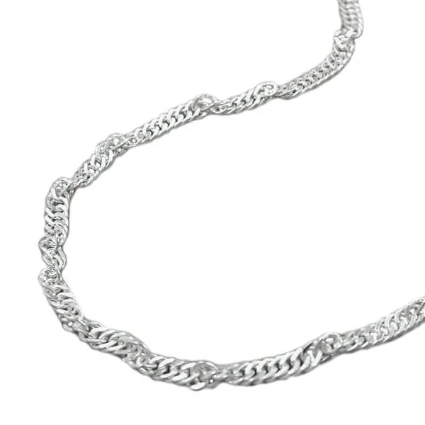 Kette 2mm Singapurkette diamantiert Silber 925 60cm Kette 2mm Singapurkette diamantiert Silber 925 60cm
