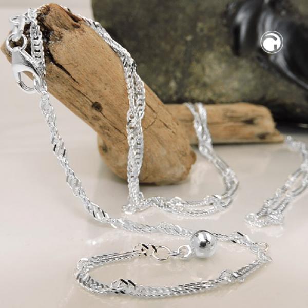 Bauchkette 2mm Singapur diamantiert Silber 925 90cm Bauchkette 2mm Singapur diamantiert Silber 925 90cm