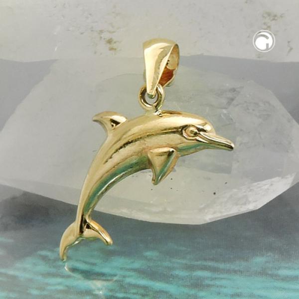 Anhänger 18x8mm Delfin glänzend 9Kt GOLD Anhänger 18x8mm Delfin glänzend 9Kt GOLD
