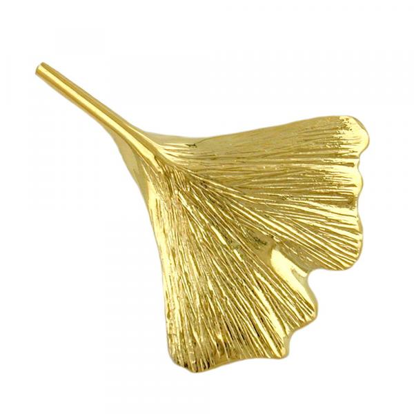 Brosche 30x24mm Ginkgoblatt glänzend 9Kt GOLD Brosche 30x24mm Ginkgoblatt glänzend 9Kt GOLD