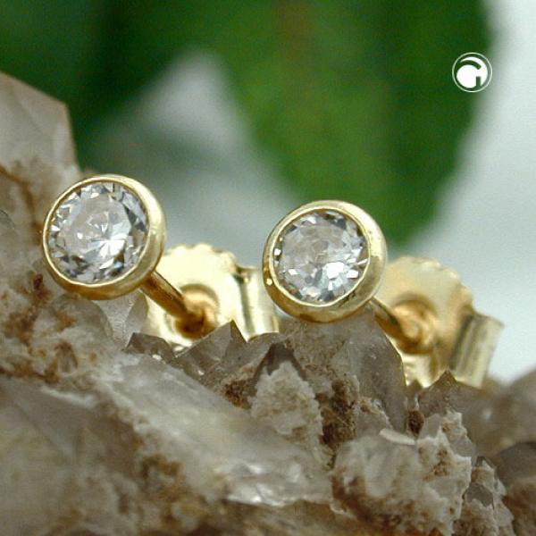 Ohrstecker Ohrring 3mm Zirkonia 9Kt GOLD Ohrstecker Ohrring 3mm Zirkonia 9Kt GOLD