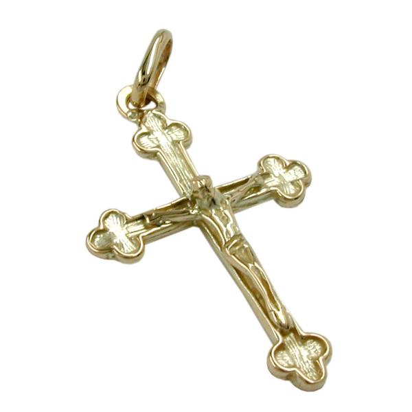 Anhänger 26x17mm Kreuz mit Jesus glänzend 14Kt GOLD Anhänger 26x17mm Kreuz mit Jesus glänzend 14Kt GOLD