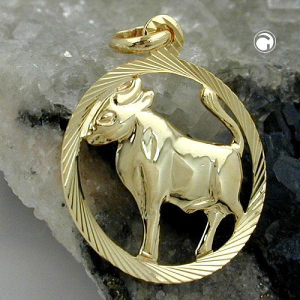 Anhänger 15mm Sternzeichen Stier 9Kt GOLD Anhänger 15mm Sternzeichen Stier 9Kt GOLD
