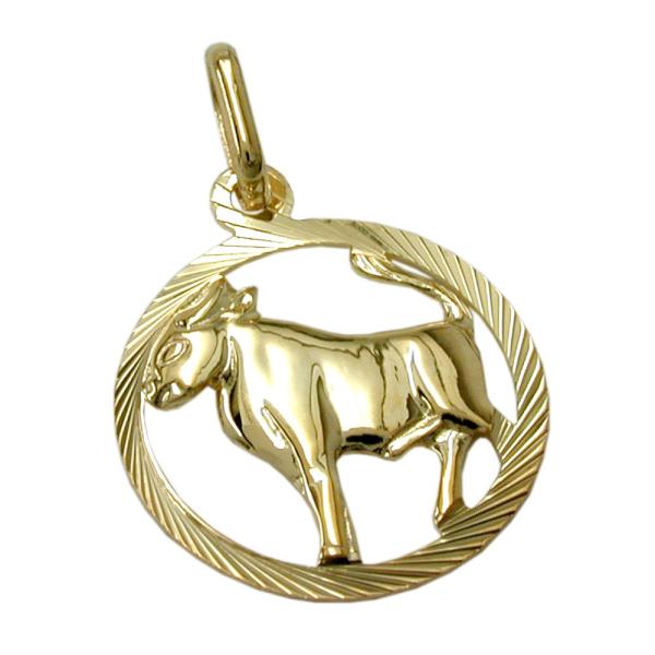 Anhänger 15mm Sternzeichen Stier 9Kt GOLD Anhänger 15mm Sternzeichen Stier 9Kt GOLD
