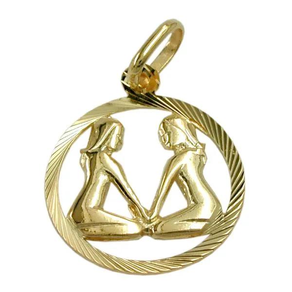 Anhänger 15mm Sternzeichen Zwillinge 9Kt GOLD Anhänger 15mm Sternzeichen Zwillinge 9Kt GOLD