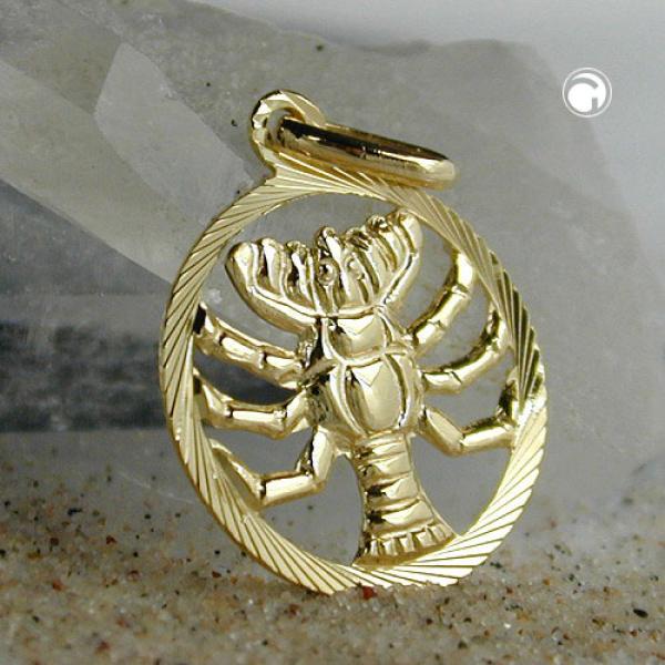 Anhänger 15mm Sternzeichen Krebs 9Kt GOLD Anhänger 15mm Sternzeichen Krebs 9Kt GOLD