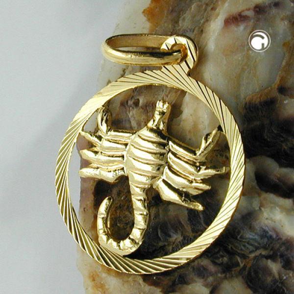 Anhänger 15mm Sternzeichen Skorpion 9Kt GOLD Anhänger 15mm Sternzeichen Skorpion 9Kt GOLD