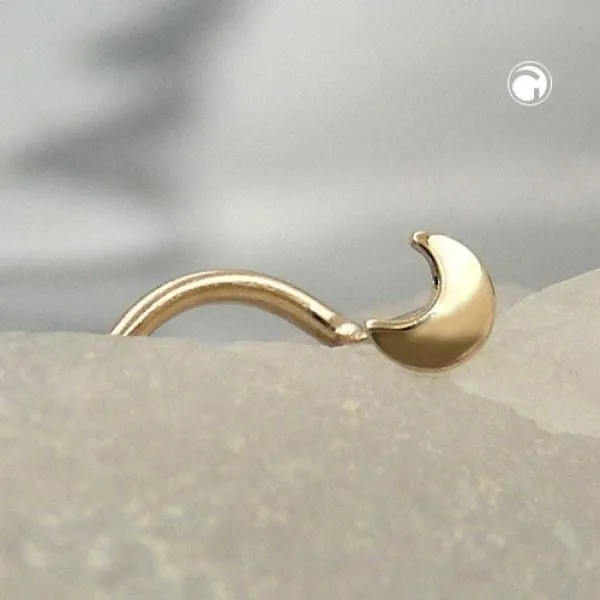 Nasenstecker 2,5mm Spirale mit kleinem Mond 14Kt GOLD Nasenstecker 2,5mm Spirale mit kleinem Mond 14Kt GOLD