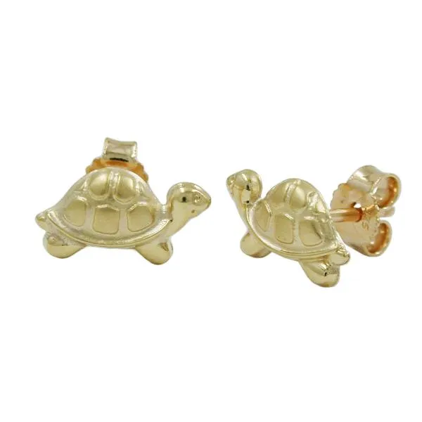 Ohrstecker Ohrring 10x6mm Schildkröte matt-glänzend 9Kt GOLD Ohrstecker Ohrring 10x6mm Schildkröte matt-glänzend 9Kt GOLD
