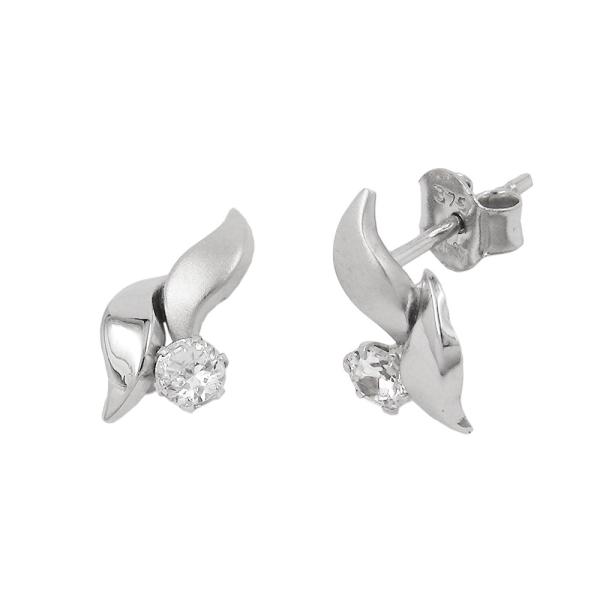 Ohrstecker Ohrring 11x6mm Zirkonia 9Kt Weißgold Ohrstecker Ohrring 11x6mm Zirkonia 9Kt Weißgold