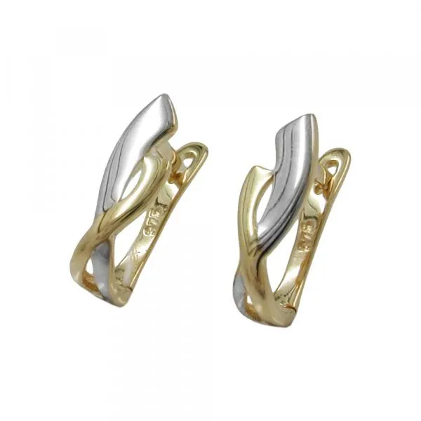 Creole Ohrring 13x4mm Klappscharnier bicolor 9Kt GOLD Creole Ohrring 13x4mm Klappscharnier bicolor 9Kt GOLD