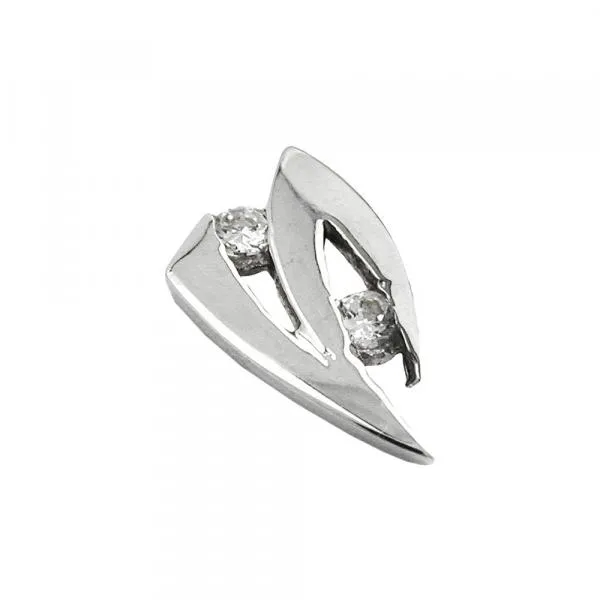 Anhänger 10x6mm mit Zirkonias 9Kt Weißgold Anhänger 10x6mm mit Zirkonias 9Kt Weißgold