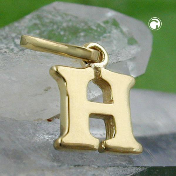 Anhänger 8x7mm Buchstabe H glänzend 9Kt GOLD Anhänger 8x7mm Buchstabe H glänzend 9Kt GOLD