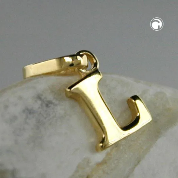 Anhänger 7x5mm Buchstabe L glänzend 9Kt GOLD Anhänger 7x5mm Buchstabe L glänzend 9Kt GOLD