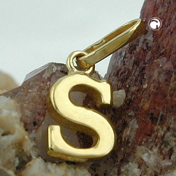 Anhänger 8x5mm Buchstabe S glänzend 9Kt GOLD Anhänger 8x5mm Buchstabe S glänzend 9Kt GOLD
