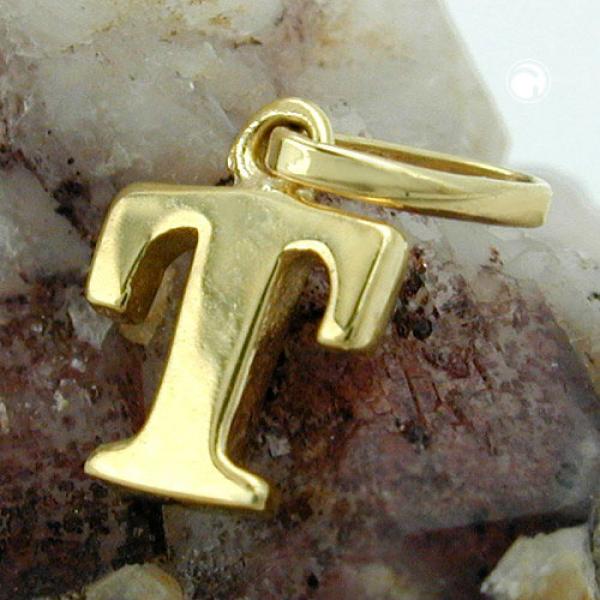 Anhänger 8x6mm Buchstabe T glänzend 9Kt GOLD Anhänger 8x6mm Buchstabe T glänzend 9Kt GOLD
