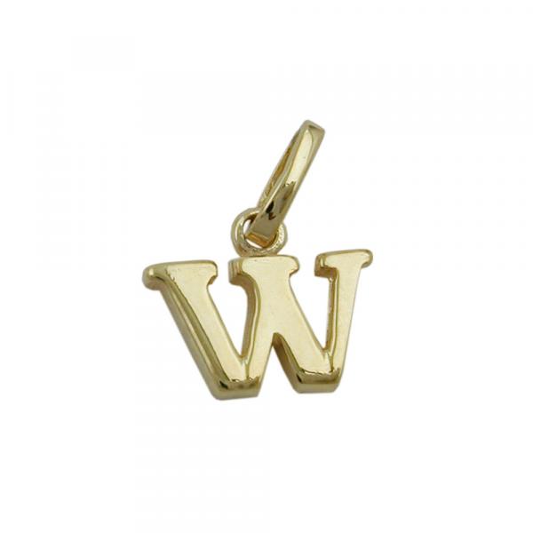 Anhänger 8x9mm Buchstabe W glänzend 9Kt GOLD Anhänger 8x9mm Buchstabe W glänzend 9Kt GOLD