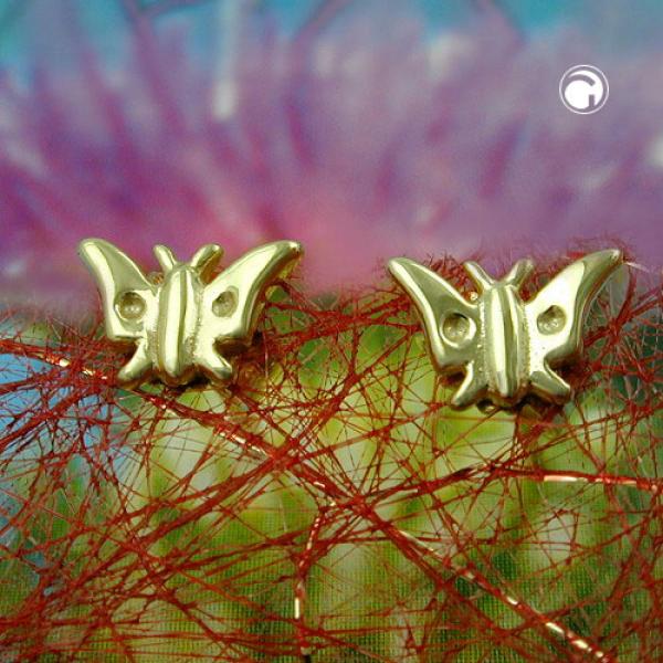 Ohrstecker Ohrring 5x7mm Schmetterling glänzend 9Kt GOLD Ohrstecker Ohrring 5x7mm Schmetterling glänzend 9Kt GOLD