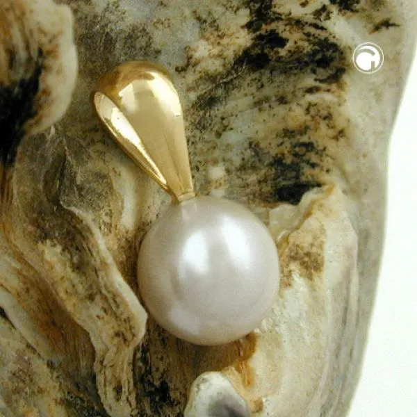 Anhänger ca. 6mm Zuchtperle rund 9Kt GOLD Anhänger ca. 6mm Zuchtperle rund 9Kt GOLD
