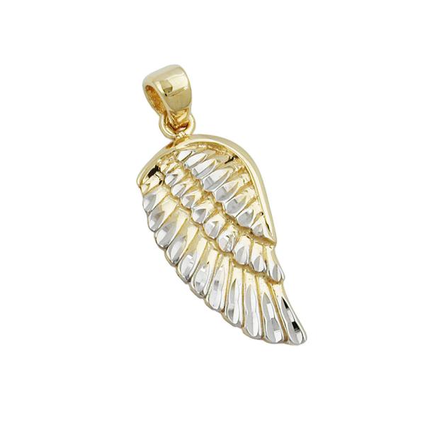 Anhänger Engelsflügel 20x10mm bicolor rhodiniert diamantiert 9Kt GOLD Anhänger Engelsflügel 20x10mm bicolor rhodiniert diamantiert 9Kt GOLD
