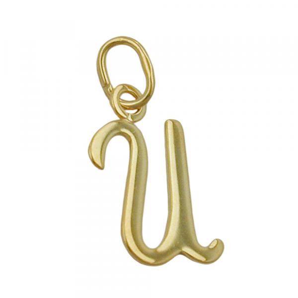 Anhänger 14x10mm Buchstabe U glänzend 8Kt GOLD