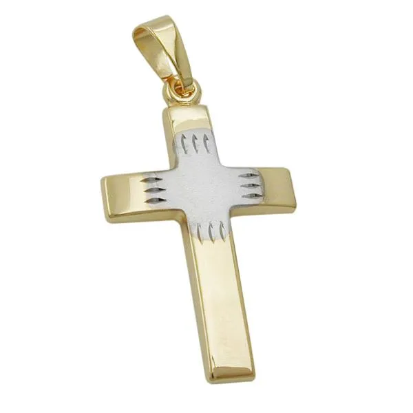 Anhänger 21x14mm Kreuz bicolor 9Kt GOLD Anhänger 21x14mm Kreuz bicolor 9Kt GOLD