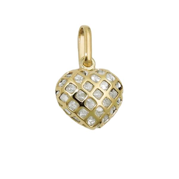 Anhänger 11x12mm Herz gefüllt mit kleinen Zirkonias 9Kt GOLD Anhänger 11x12mm Herz gefüllt mit kleinen Zirkonias 9Kt GOLD