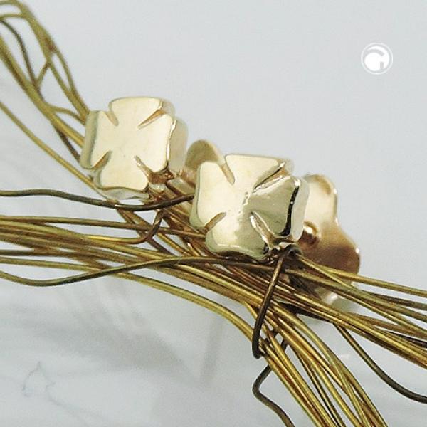 Ohrstecker Ohrring 5mm Kleeblatt glänzend 9Kt GOLD Ohrstecker Ohrring 5mm Kleeblatt glänzend 9Kt GOLD