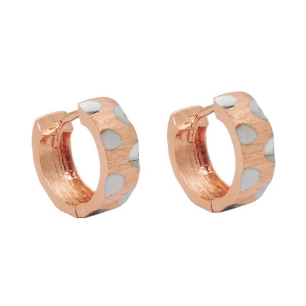 Creole 12x5mm Klappscharnier bicolor rhodiniert 9Kt Rotgold Creole 12x5mm Klappscharnier bicolor rhodiniert 9Kt Rotgold