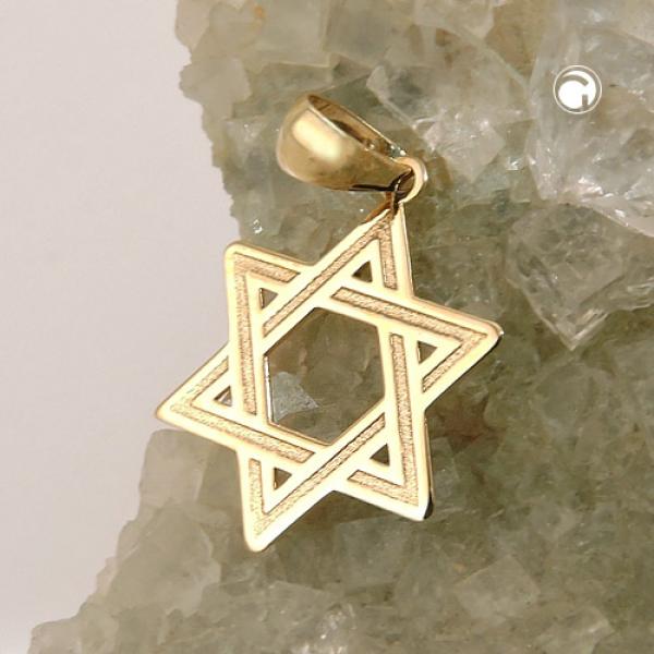 Anhänger 11mm David-Stern glänzend 9Kt GOLD Anhänger 11mm David-Stern glänzend 9Kt GOLD
