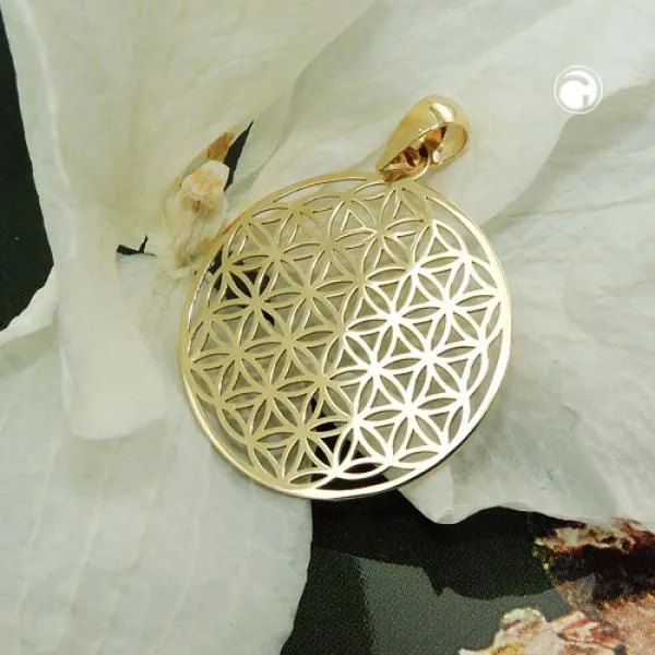Anhänger 20mm Blume des Lebens filigran 9Kt GOLD Anhänger 20mm Blume des Lebens filigran 9Kt GOLD